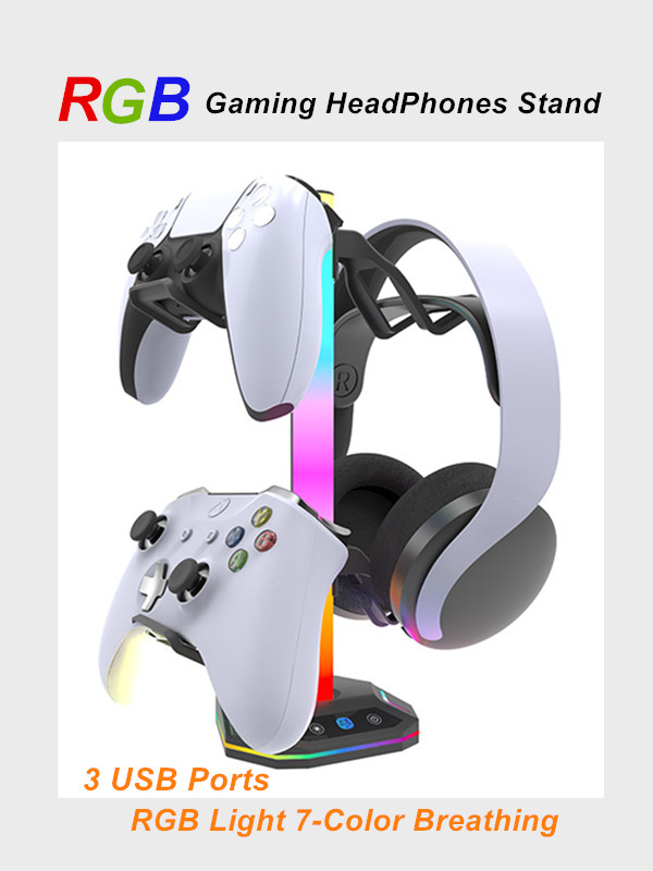 RGB Gaming Headphones and Controller Stand