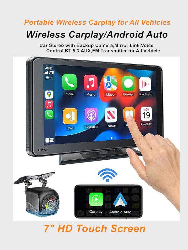 Portable Wireless Carplay Car Stereo and Android Auto